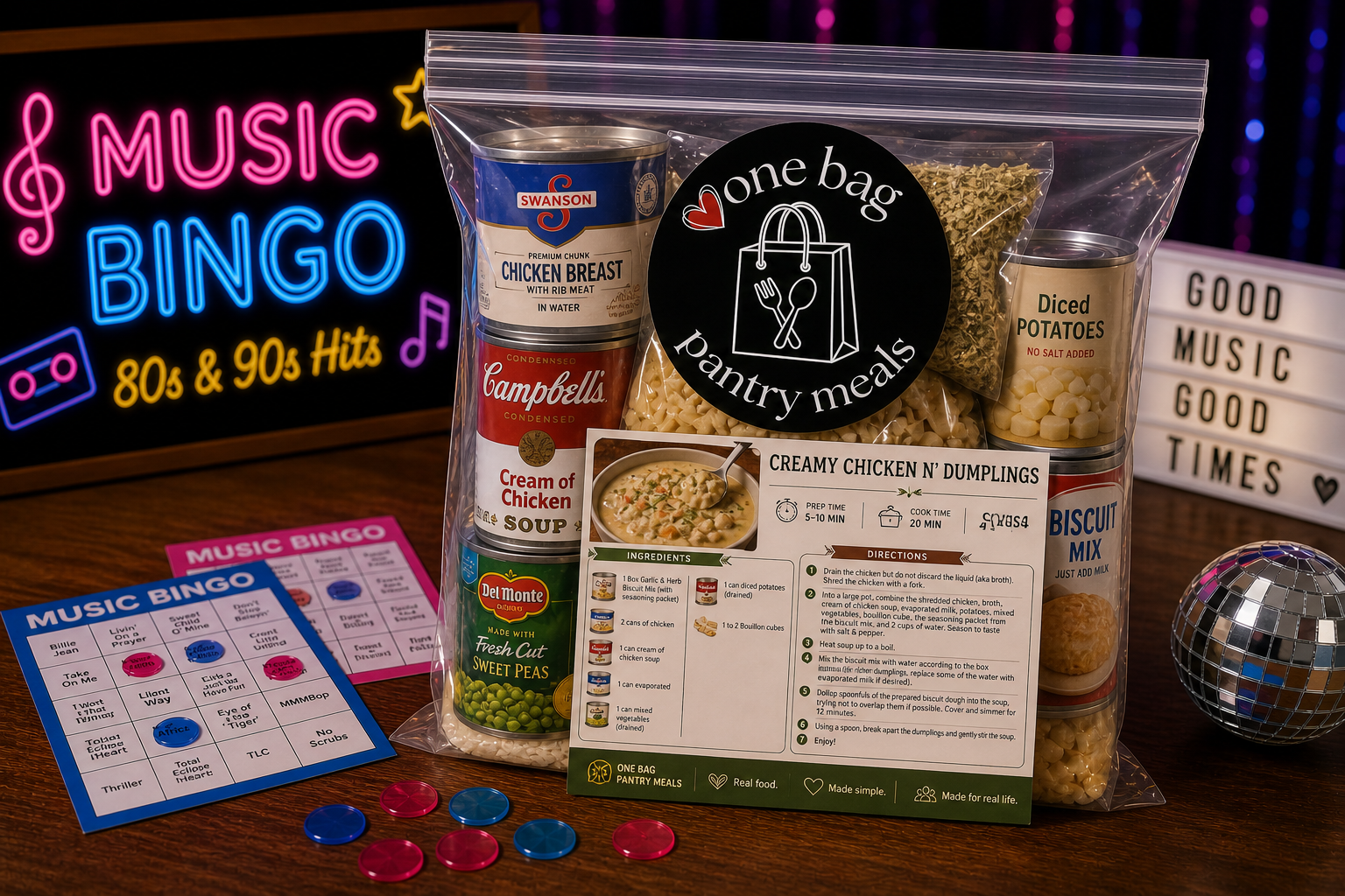 80s and 90s Music Bingo Night Art